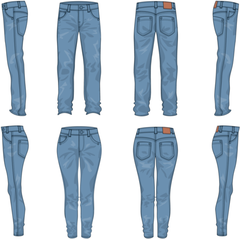 Blue Jeans Vector - Calça Vetor (700x490), Png Download