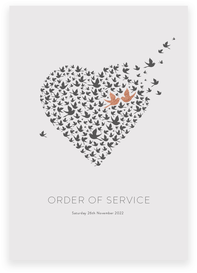 Love Birds Wedding Order Of Service - Wedding (750x956), Png Download