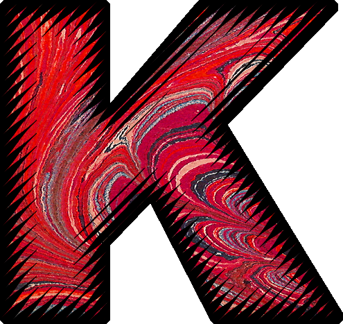 K Marbleized Paper - Alphabets K (495x467), Png Download