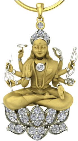 Veera Lakshmi Goddess Diamond Jewelry - Goddess (275x500), Png Download