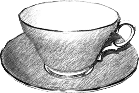 Teacup Black And Free - Black And White Tea Cup (446x299), Png Download
