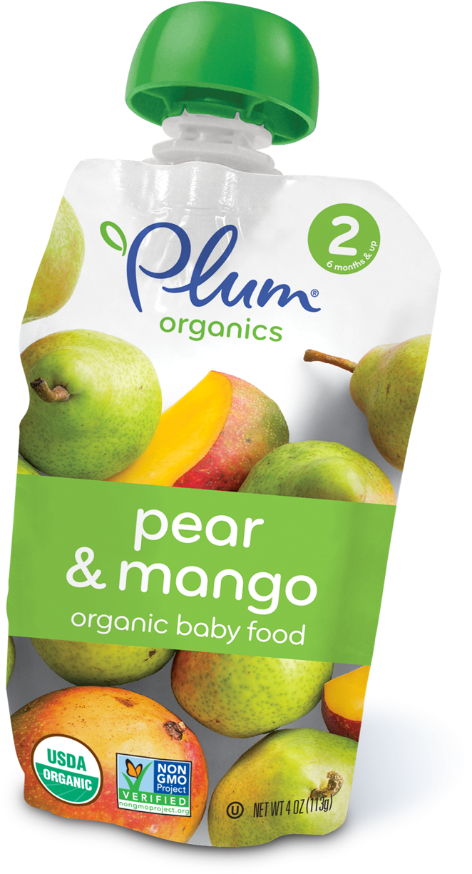 Plum Organics, Organic Baby Food, Green Bean, Pear (1200x1505), Png Download