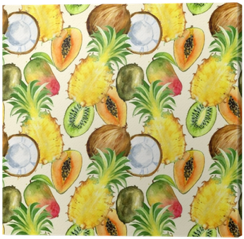 Seamless Pattern With Tropical Exotic Fruits - Tropical Fruit Print Fabric (400x400), Png Download