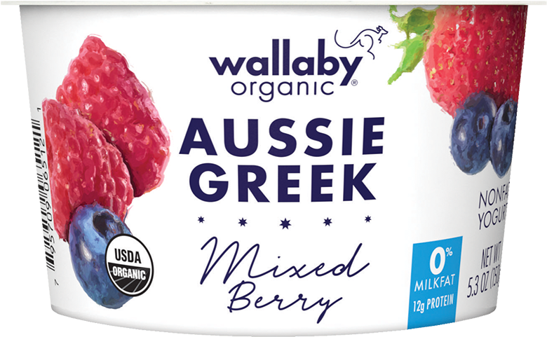 Wallaby Mixed Berry Organic Greek Nonfat Yogurt - Wallaby Greek Yogurt (800x502), Png Download