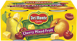 Del Monte Very Cherry Mixed Fruit, 4 Oz Cups 4 Packs - Del Monte Cherry Mixed Fruit In Natural Cherry Flavored (370x370), Png Download