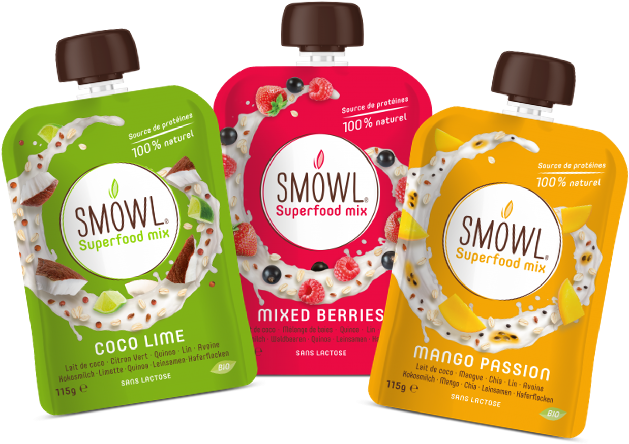 A Delicious And Balanced Mix Of Superfoods, 100% Organic - Smowl, Snack Mit Bio-superfoods, Smowl (mangue Passion (1451x1074), Png Download