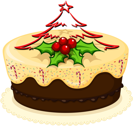Pin By Marina - Christmas Cake Clipart (600x566), Png Download