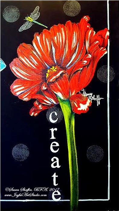 Dragon Fly With Red Poppy, Acrylic Painting, $45 At - Painting (697x700), Png Download