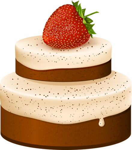 Chocolate Cake Clipart Cupcake Frosting - Straberry Cake Clipart Free (440x500), Png Download
