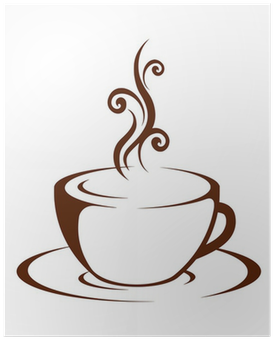 Cup Of Hot Drink (coffee, Tea Etc) Poster • Pixers® - Coffee Mug Cafe Stencils (400x400), Png Download