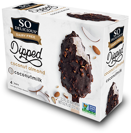 Coconut Almond Bars - So Delicious No Sugar Added (480x510), Png Download