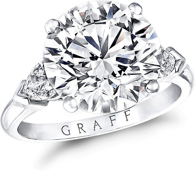 A Classic Graff Ring Featuring A Round Brilliant Diamond - Engagement Ring (2000x2000), Png Download