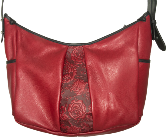 Leather Women's Handbag - Leather Handbag Hobo Wild Rose 2 Colors (600x479), Png Download
