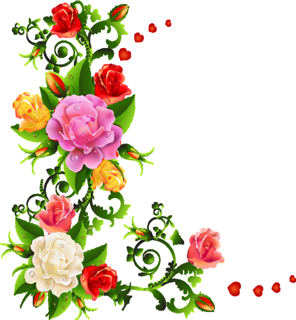 Corners, Corners, Edges - Flower Corner Border Design (600x648), Png Download