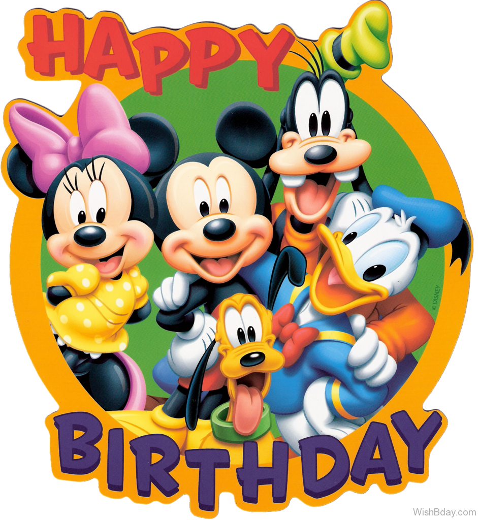 Happy Birthday With Disney Cartoon - Disney Birthday (941x1024), Png Download