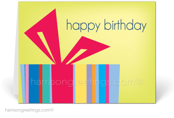 Modern Happy Birthday Cards For Customers - Greeting Card (560x417), Png Download