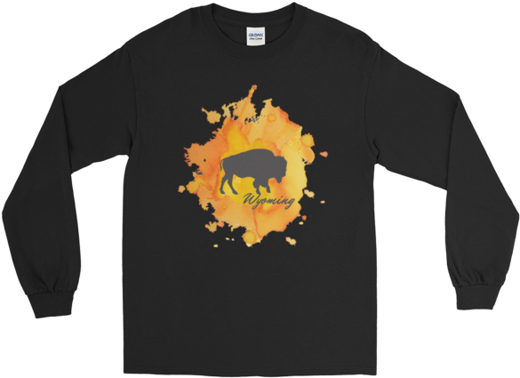 Wyoming Watercolor Burst Bison - Frugal Aesthetic Respect Women Merch (600x600), Png Download