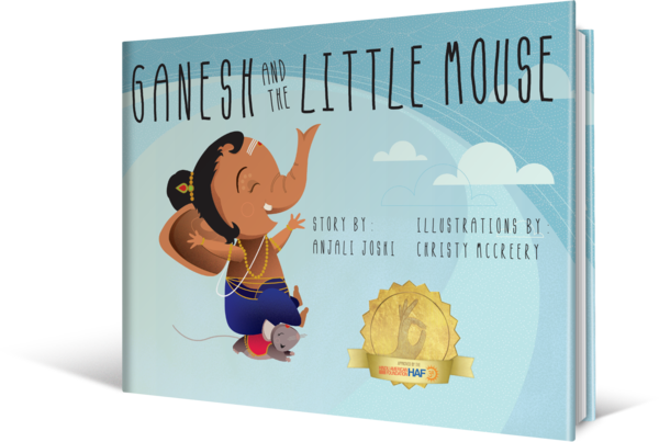 Ganesh And The Little Mouse By Amy Maranville (600x403), Png Download