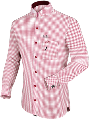 Mens Dress Shirts - 2 Inch Collar Shirt (340x420), Png Download