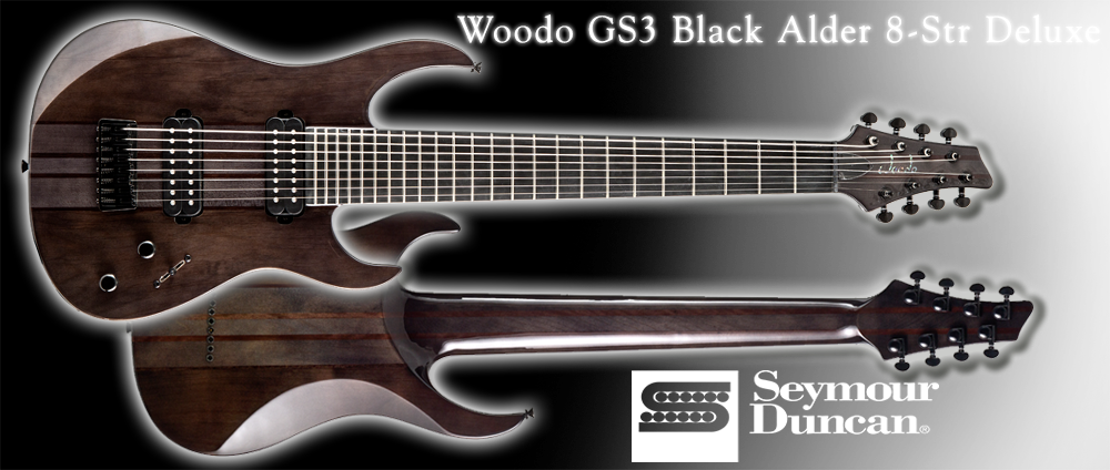 Woodo Gs3 8 Str Deluxe - Woodo Guitar (1000x424), Png Download