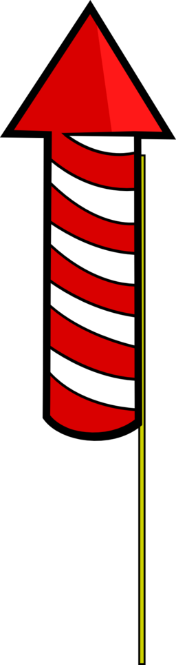 Fireworks Clipart Rocket - Bottle Rocket Clip Art (256x965), Png Download