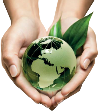 Globe In The Palm Of Hands Suggesting Environmental - Green Planet In Hands Png (367x376), Png Download