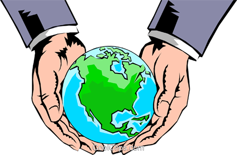 Hands Holding Globe Royalty Free Vector Clip Art Illustration - Hands Holding The World Clipart (480x314), Png Download