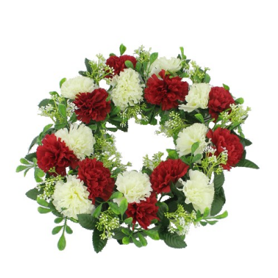 Red & Ivory - Wreath (400x520), Png Download