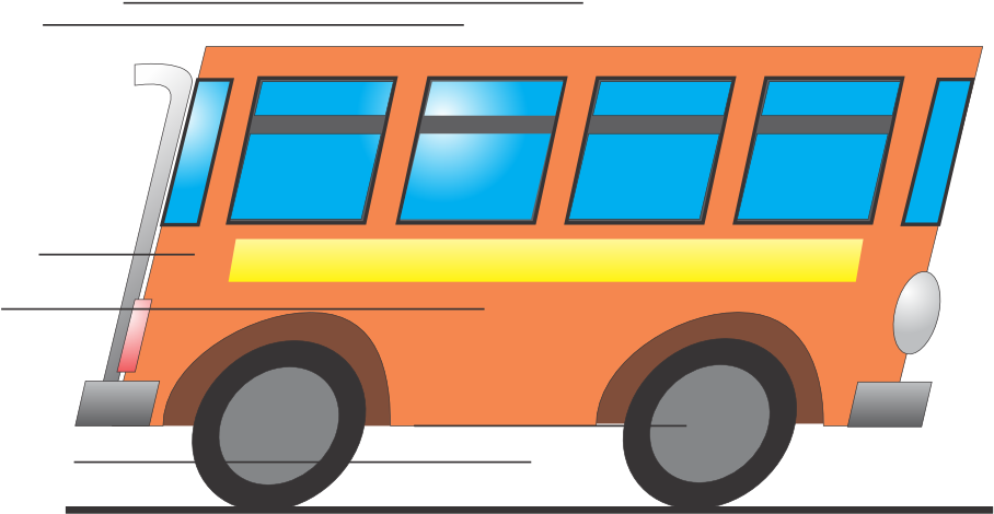 Download School Bus Clip Art At Clker - Running Bus Cartoon PNG Image with  No Background 