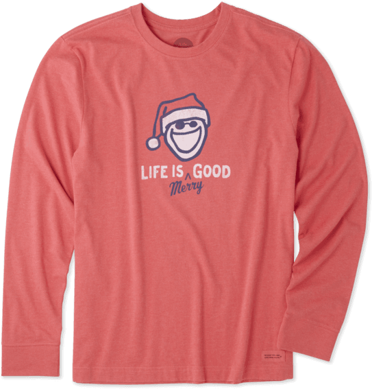 Men's Life Is Merry Good Long Sleeve Crusher - Long-sleeved T-shirt (570x570), Png Download