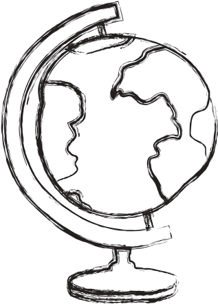 Drawn Globe Hand Drawn - Silhouette (550x550), Png Download