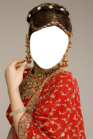 Indian Bride Photo Suit Editor - Peinados Tradicionales Hindues (320x480), Png Download