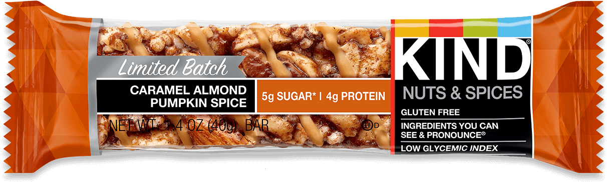 Caramel Almond Pumpkin Spice - Kind Caramel Almond Pumpkin Spice Bar (1334x564), Png Download