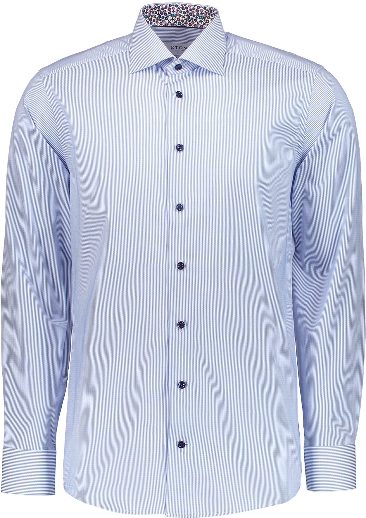 Long Sleeve Contemporary Fit Woven In Blue Pinstripe - Shirt (320x480), Png Download