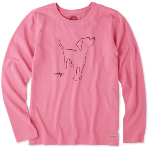 Women's Amigo Long Sleeve Crusher Tee - Life Is Good Women's Amigo Long Sleeve Crusher Tee (480x480), Png Download