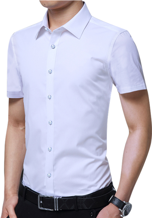 Download Chemise Blanche Homme Bouton Pression PNG Image with No ...