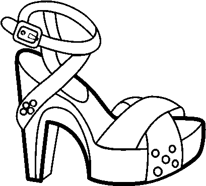 Cross Heel With Platform Coloring Page - Tacones Para Colorea (600x470), Png Download