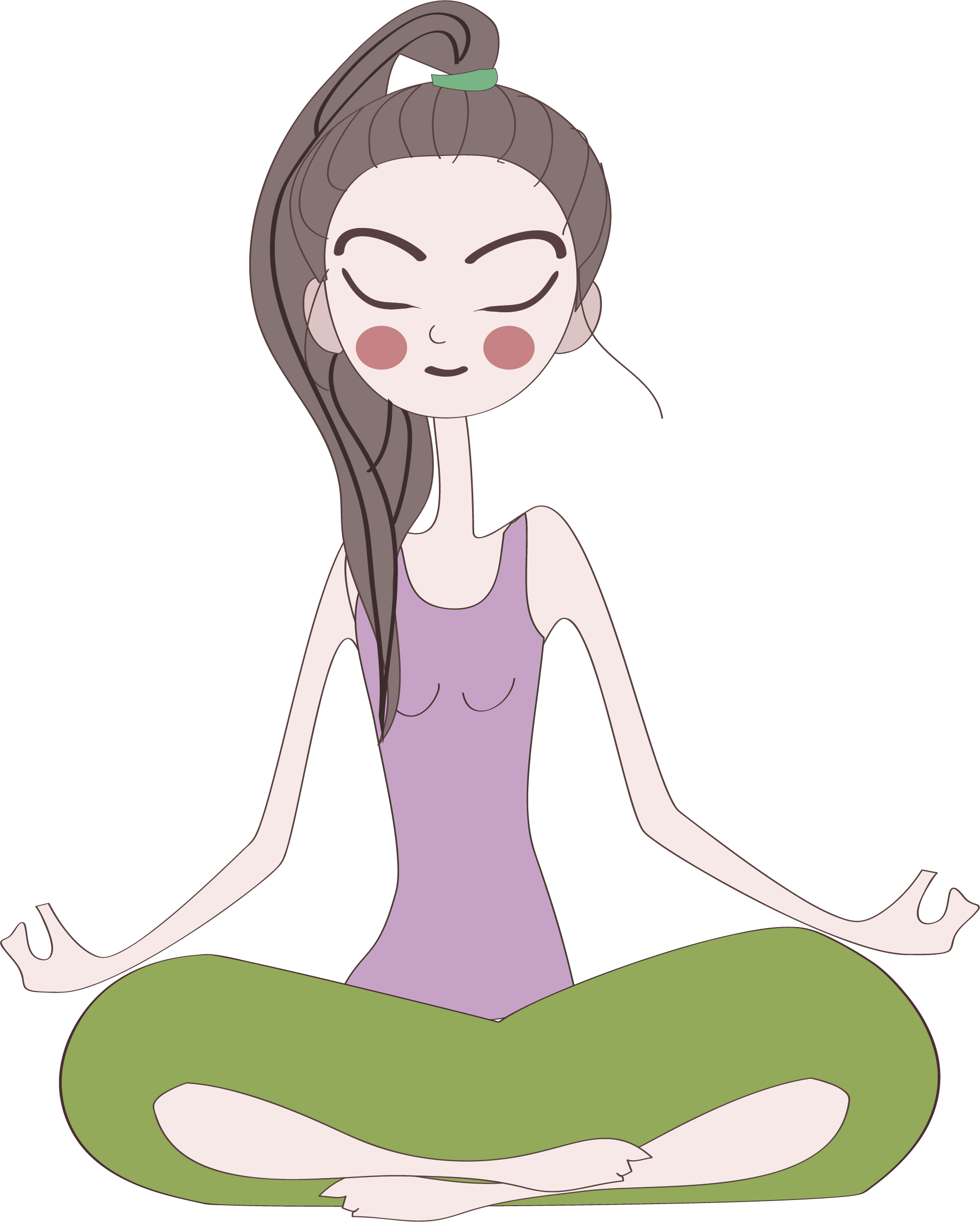 Cartoon Yoga Instructor - Yoga Logo Cartoon Png (1918x2391), Png Download