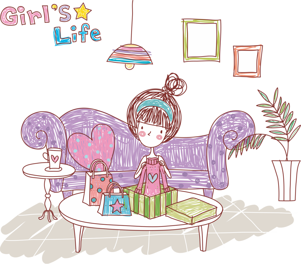 Girls Life - Girls Life Vector (1024x898), Png Download