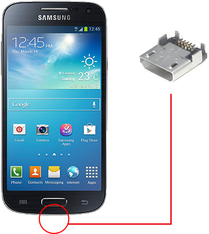 Galaxy S4 Mini I9195 Charging Port Repair - Samsung Galaxy S 4 Mini (500x500), Png Download