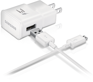 Samsung Fast Charger - Samsung S7 Fast Adaptive Charger (450x350), Png Download