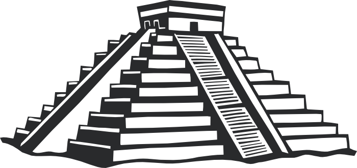 Download Temple Clipart Mayan - Mayan Temple Black And White PNG Image with  No Background - PNGkey.com