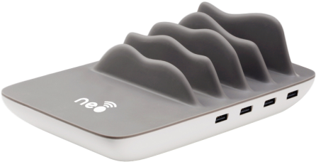 Neo Wireless Charging Station - Usb Charger Mains Socket Xlayer 212732 Max. Output (600x450), Png Download