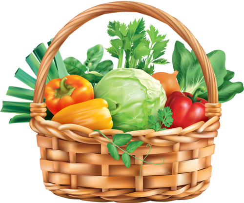 Shutterstock 278812193 [преобразованный] - Basket Of Vegetables Clipart (500x416), Png Download