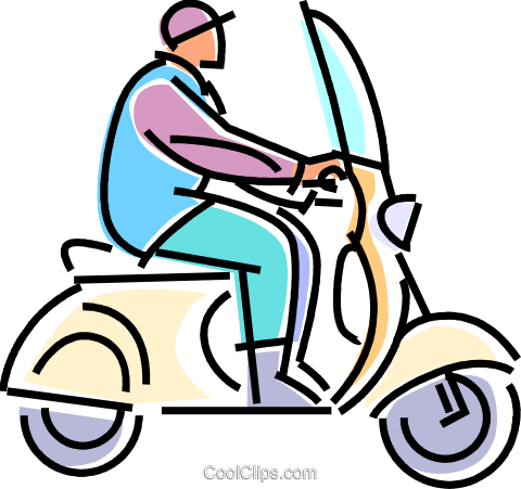 Man Driving A Scooter - Lambreta Vetor Png (480x451), Png Download