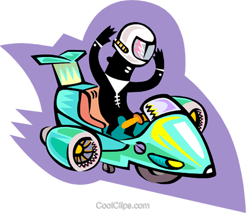 Space Scooter Royalty Free Vector Clip Art Illustration - Cartoon (480x416), Png Download