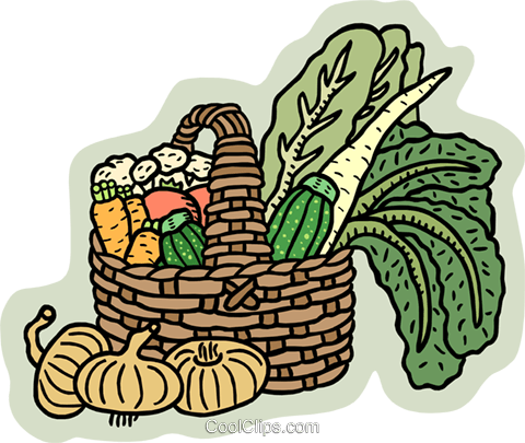 Vegetable Basket Royalty Free Vector Clip Art Illustration - Food (480x405), Png Download
