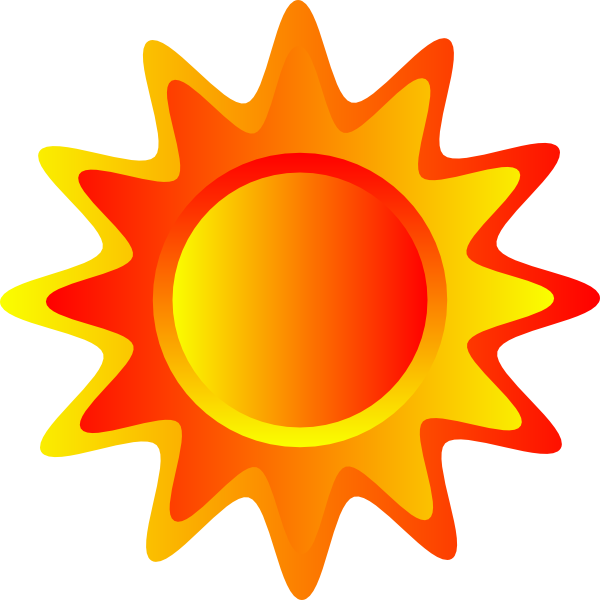 Red Orange And Yellow Sun Clip Art At Clker - Summer Driving Safety Tips (600x600), Png Download