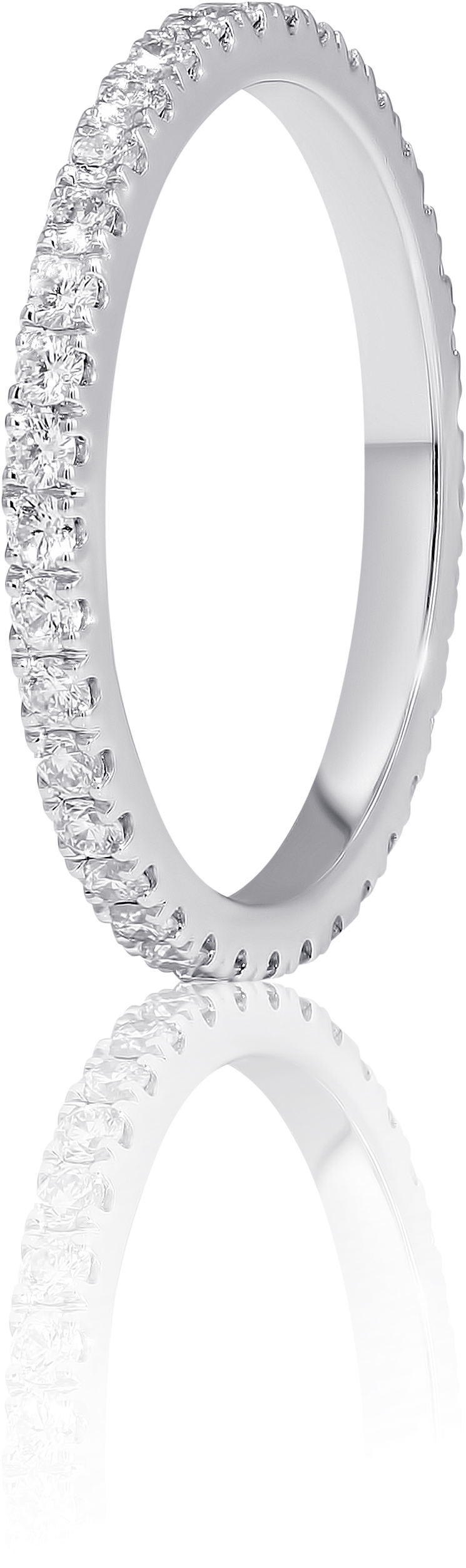 Pavé Diamond Eternity Wedding Ring In 18k White Gold - Platinum (4180x4143), Png Download