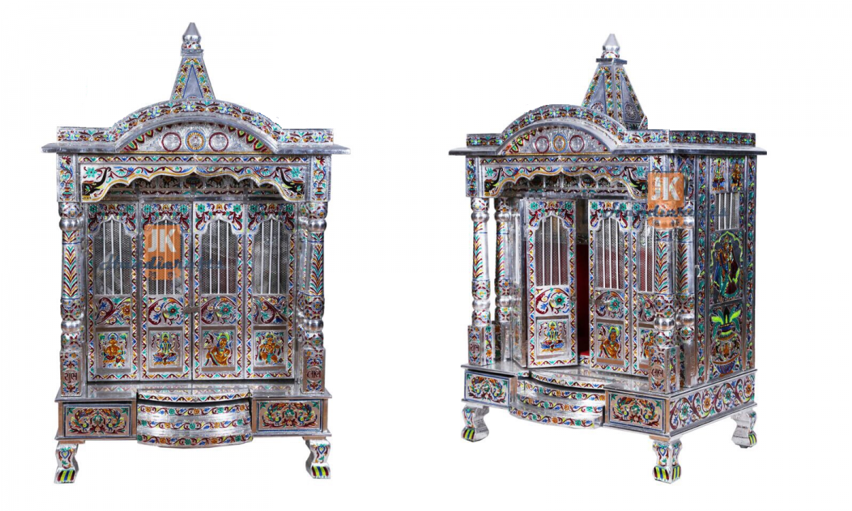 Jk 21 18 Aluminium Minakari Pooja Temple (mandir) - House (1200x1200), Png Download